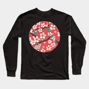 Japanese Kimono Pattern with Cherry Blossoms Long Sleeve T-Shirt